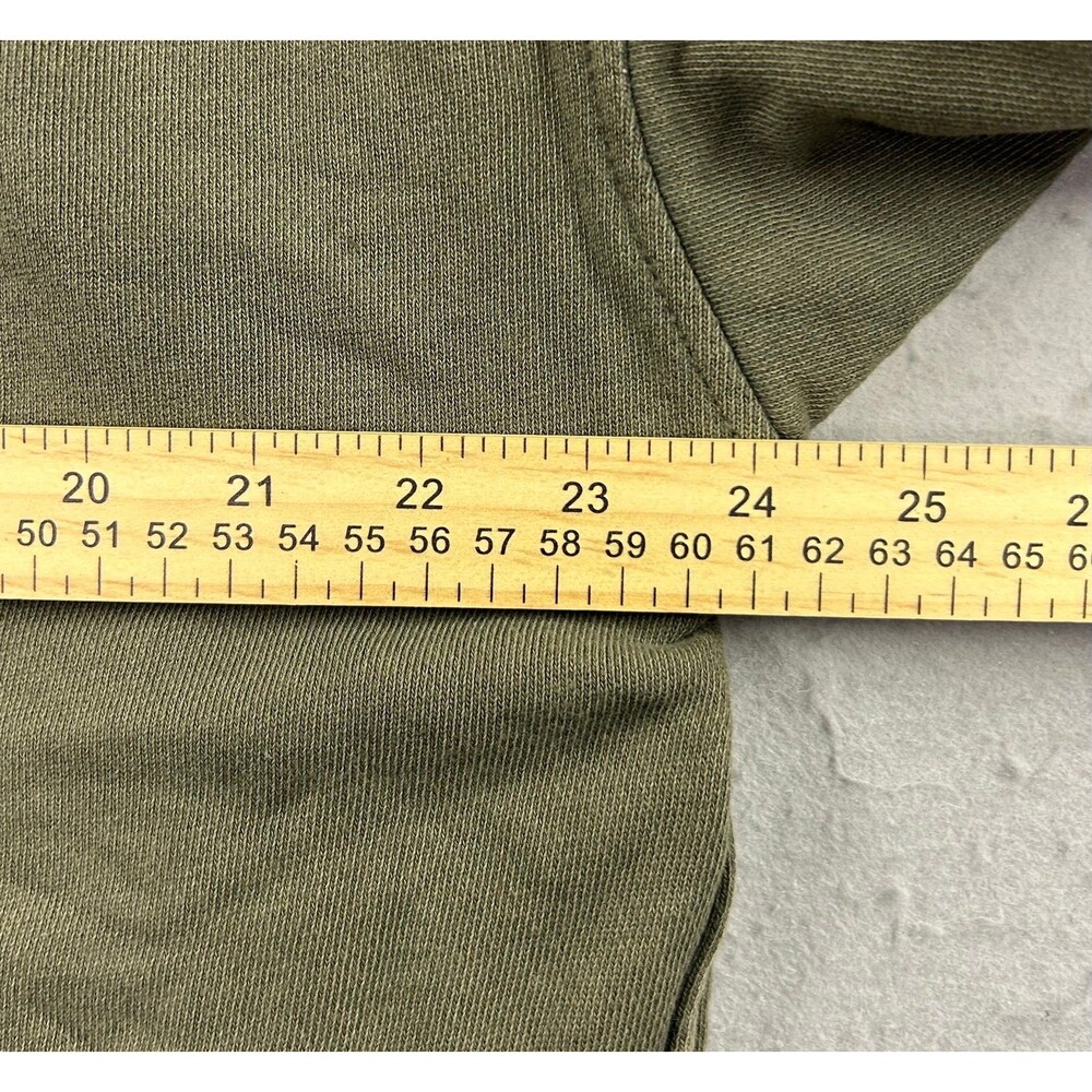 Aerie Womens Large Down To Earth Oversized Quarter Zip Olive Green Sweatshirt - Picture 5 of 7